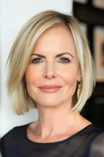 Blonde Bob With Side Part Bob Hairstyles For Women Over 40