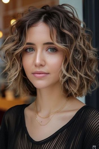 Curly Mid Length Cut Shoulder-Length Haircuts