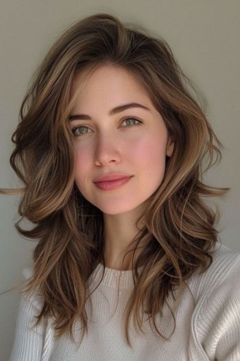 Highlighted Waves Shoulder-Length Haircuts