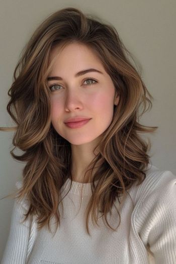 Light Brown Waves Shoulder-Length Haircuts