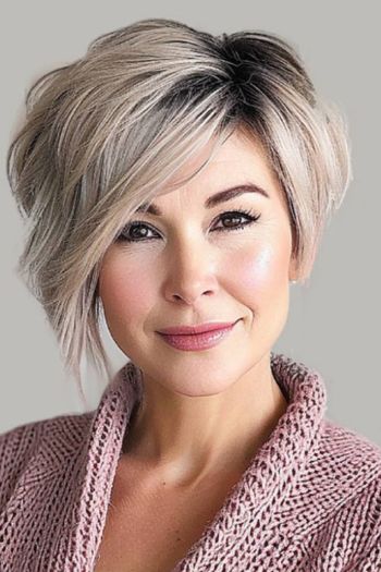 Piecey Bob With Side Part Bob Hairstyles For Women Over 40