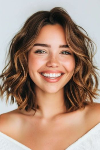  Shoulder-Length Waves for Thick Hair Shoulder-Length Haircuts